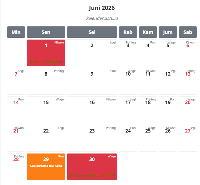 kalender juni 2026